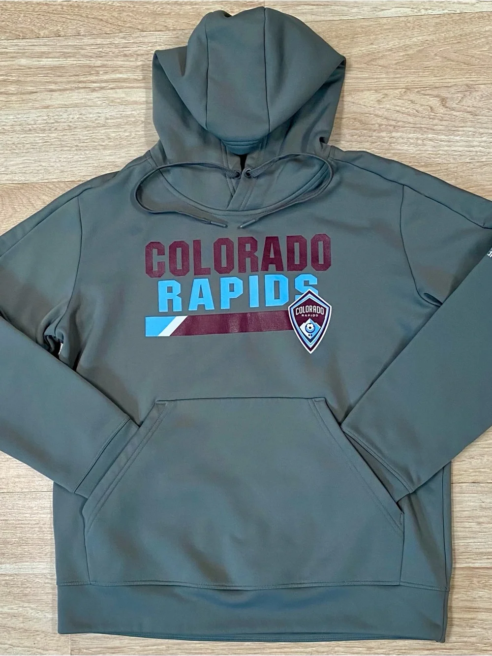 Adidas Colorado Rapids Hoodie Men’s Small Grey MLS Soccer Pullover Sweatshirt